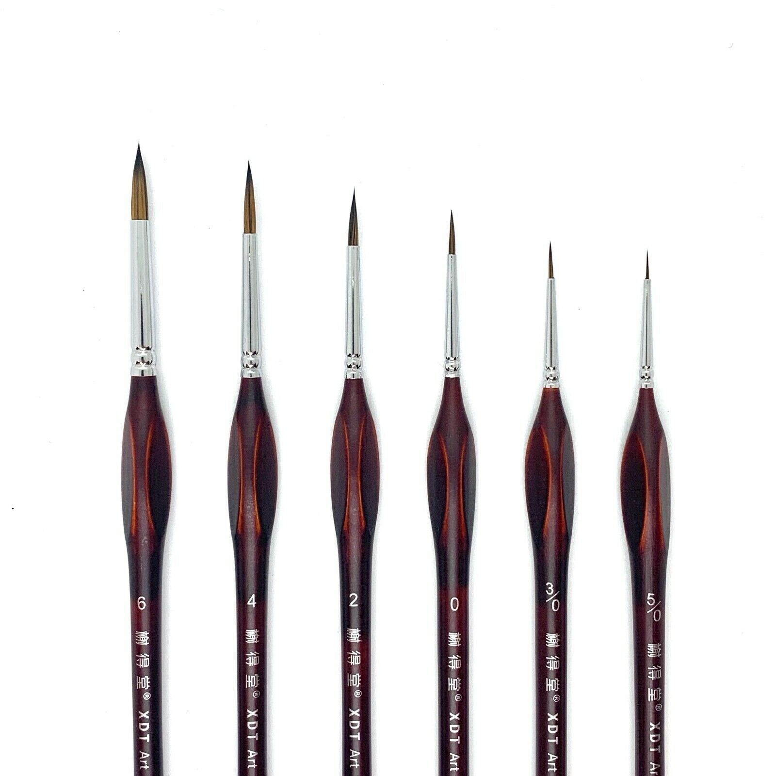 Xdt#729 Miniature Micro Fine Detail Liner Artist Paint Brush 6pc Art Nail Model