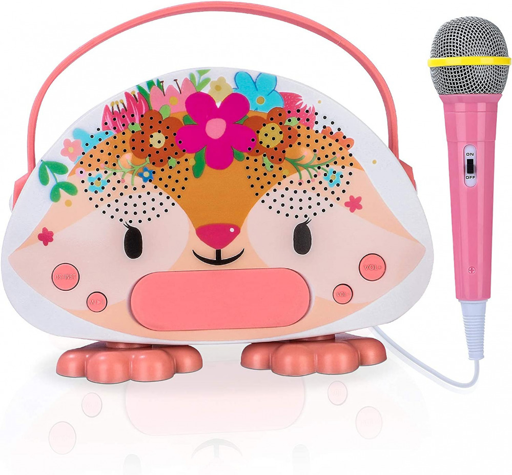 Kids Karaoke Machine For Girls Boys With Microphone Toddler White,pink,yellow