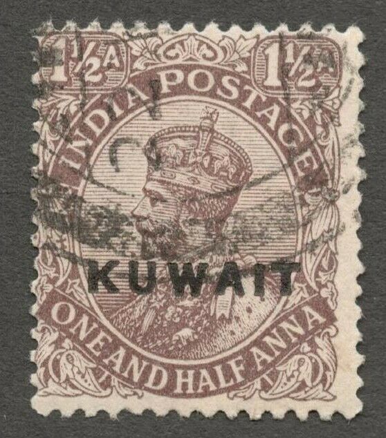 Aop Kuwait Kgv King George V 1923 1 1/2a Used Sg 72  £13