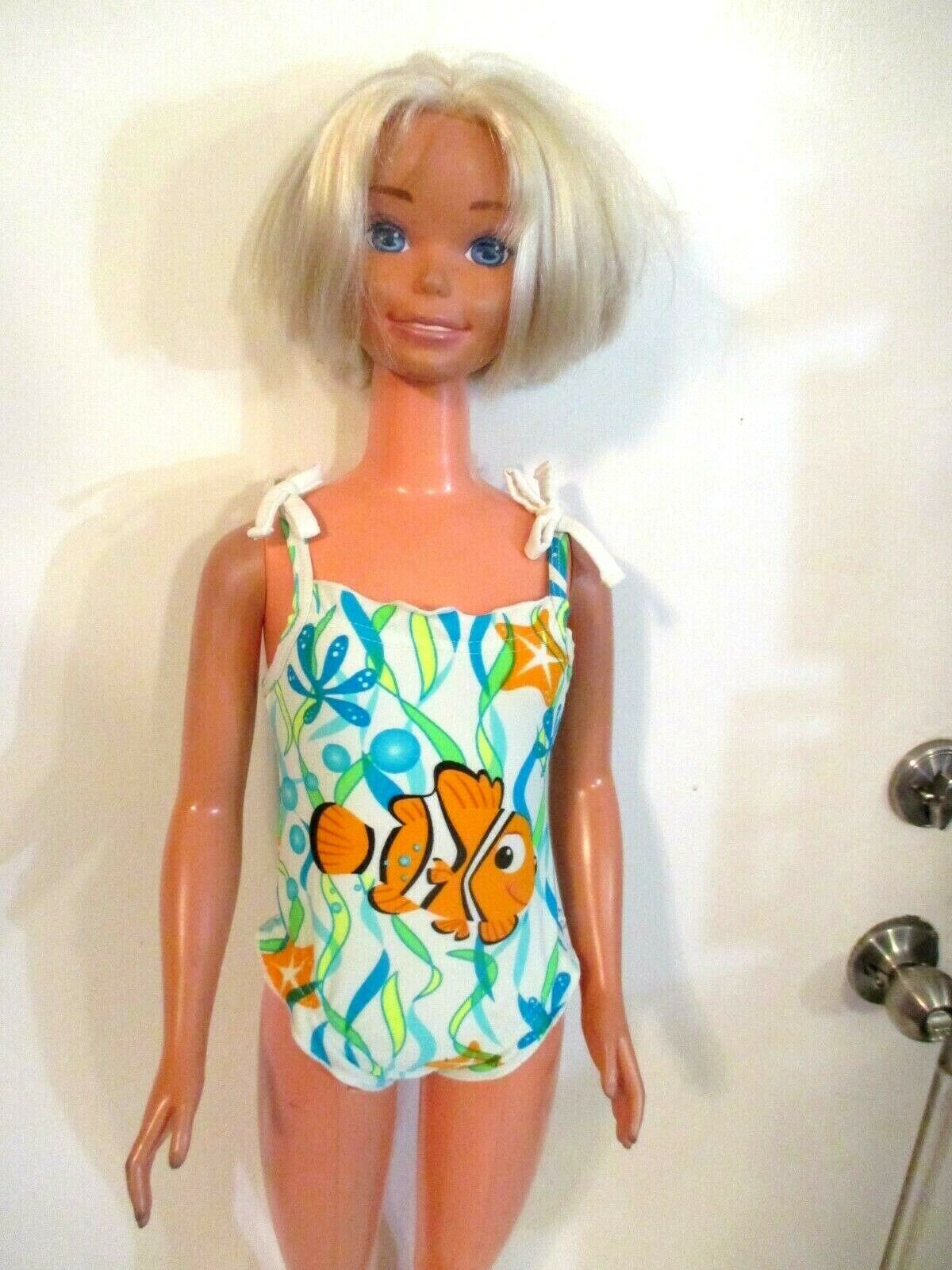 My Size Barbie Doll 36" Swimsuit Wheres Elmo Fish Orange Blue Green Beach Suit