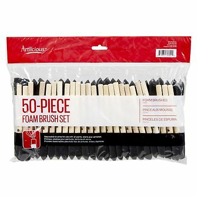 Artlicious - Foam Paint Brush Set, 1-inch (50 Pack)