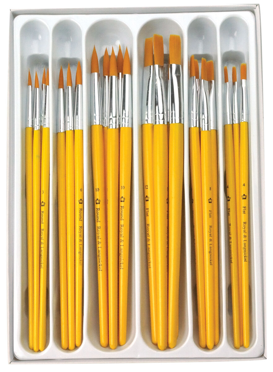 30 Pc Paint Brushes Golden Taklon Classroom Pack Bulk
