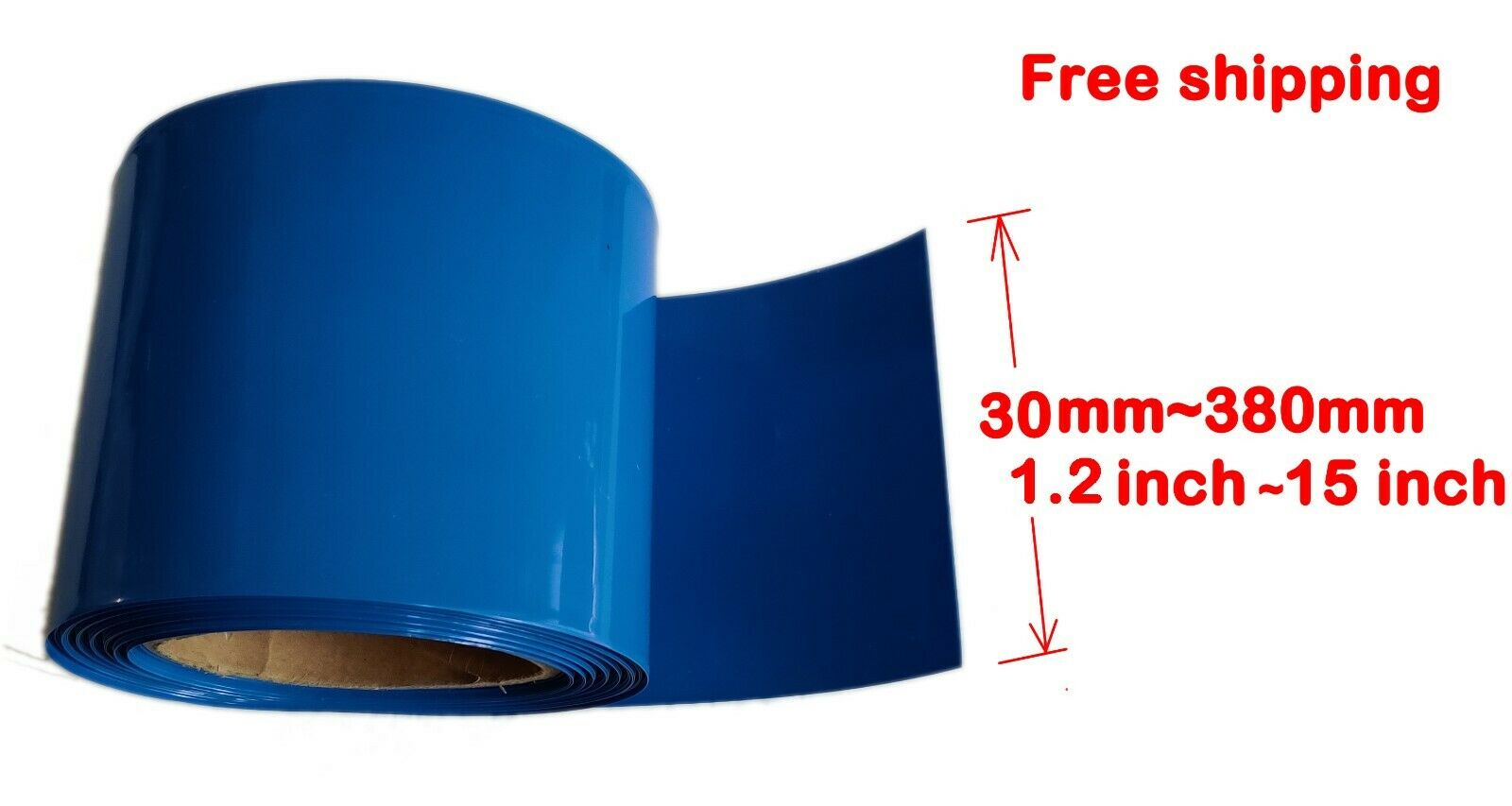 Blue Pvc Heat Shrink Wrap For Battery Packs Width 30mm-380mm (3 Ft)