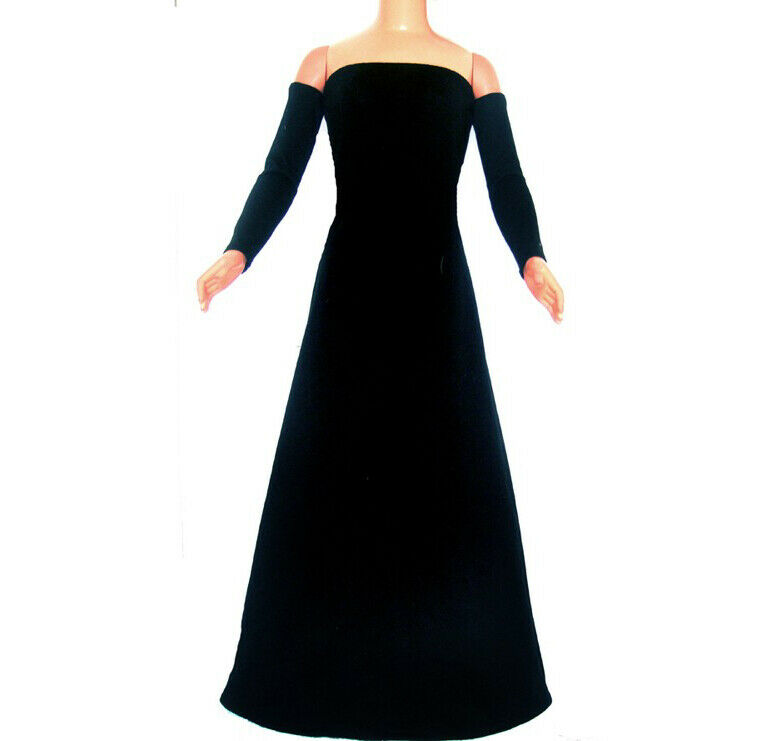 Black Cotton Dress For My Size Barbie Doll 36" New, Long, Elegant