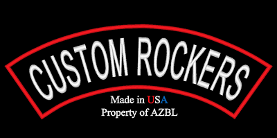 Custom Embroidered Rocker Patch 13" Embroidery Top Or Bottom Rocker Made In Usa