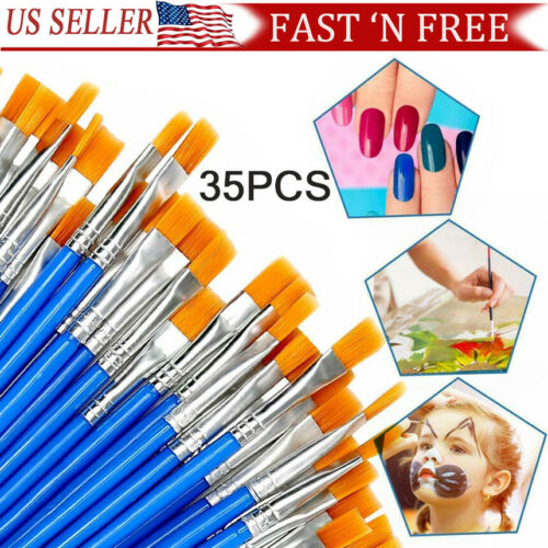 35x Artist Paint Brushes Set Art Painting Supplies Acrylic Oil Paintings Crafts