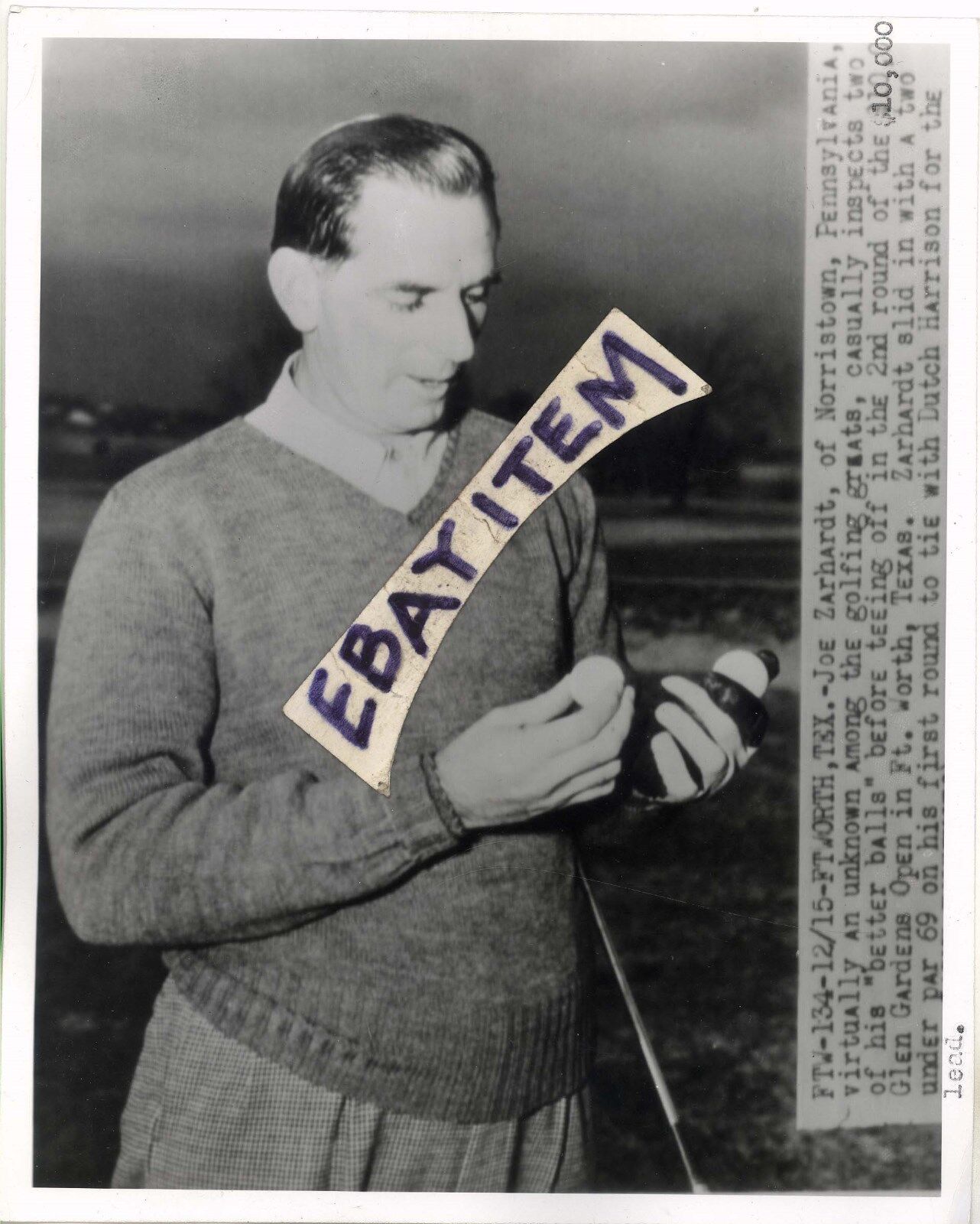 1945 Press Photo Golfer Joe Zarhardt Glen Gardens Open In Fort Worth Texas Golf