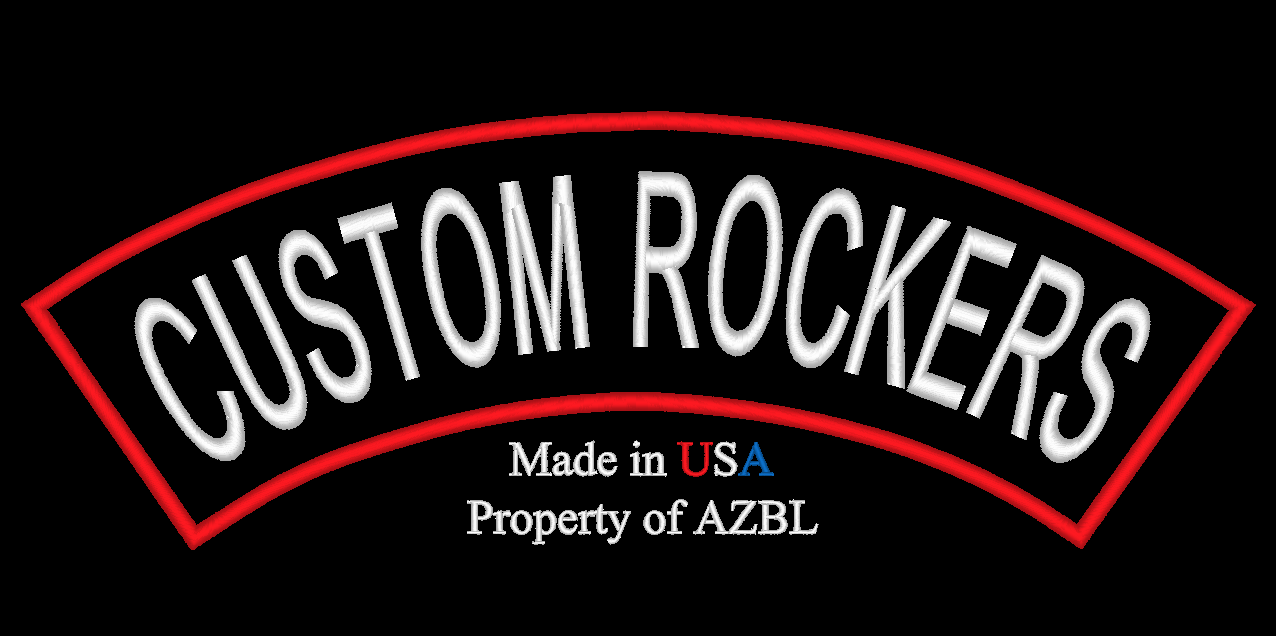 Custom Embroidered Patch Top Or Bottom Rocker Embroidery 13" X 3" Made In Usa