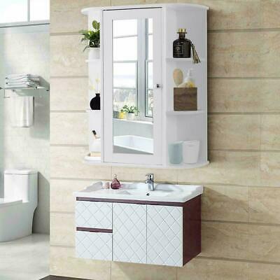 Medicine Cabinet Bathroom Wall-mounted W/ Mirror Bath Cabinet Home Decor White