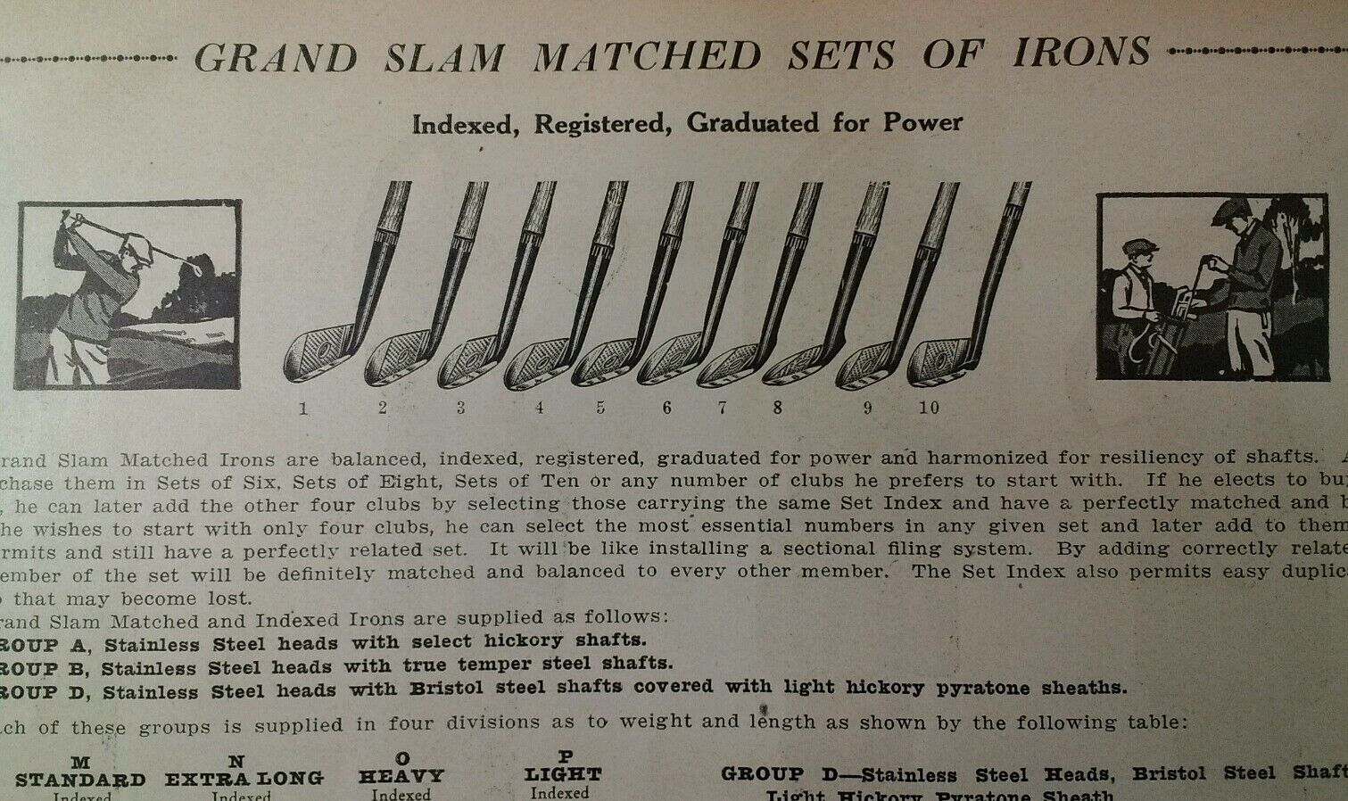 Golf Clubs Irons Bags 1931 Catalog Page Krower New Orleans La Rare Vhtf