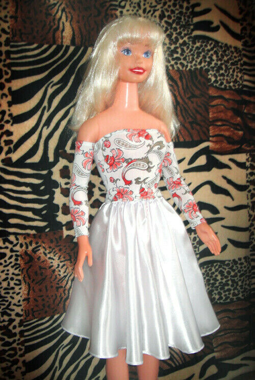 Top, Sleeves & White Satin Skirt. For My Size Barbie Doll 36". New, Very Nice ;)