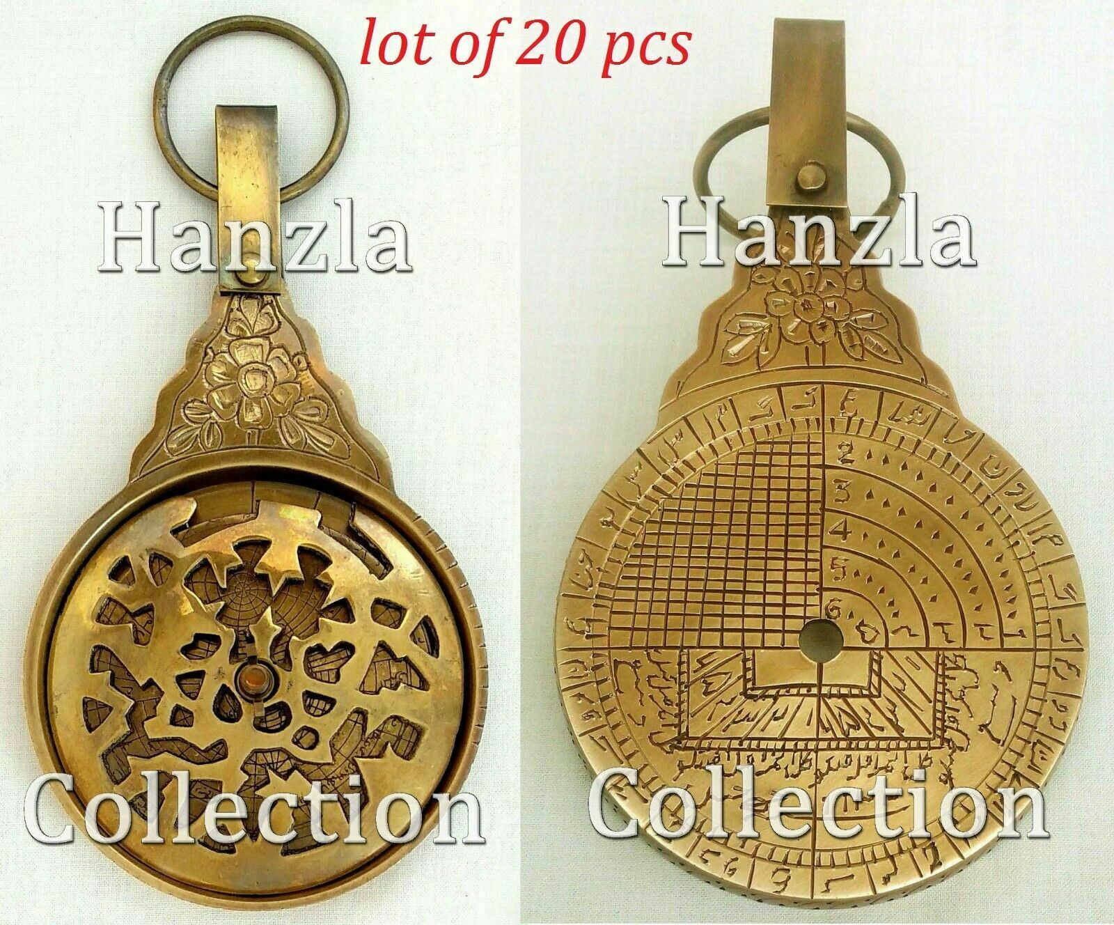 Antique Brass Arabic Astrolabe Vintage Islamic Navigation Astrological Calendar.