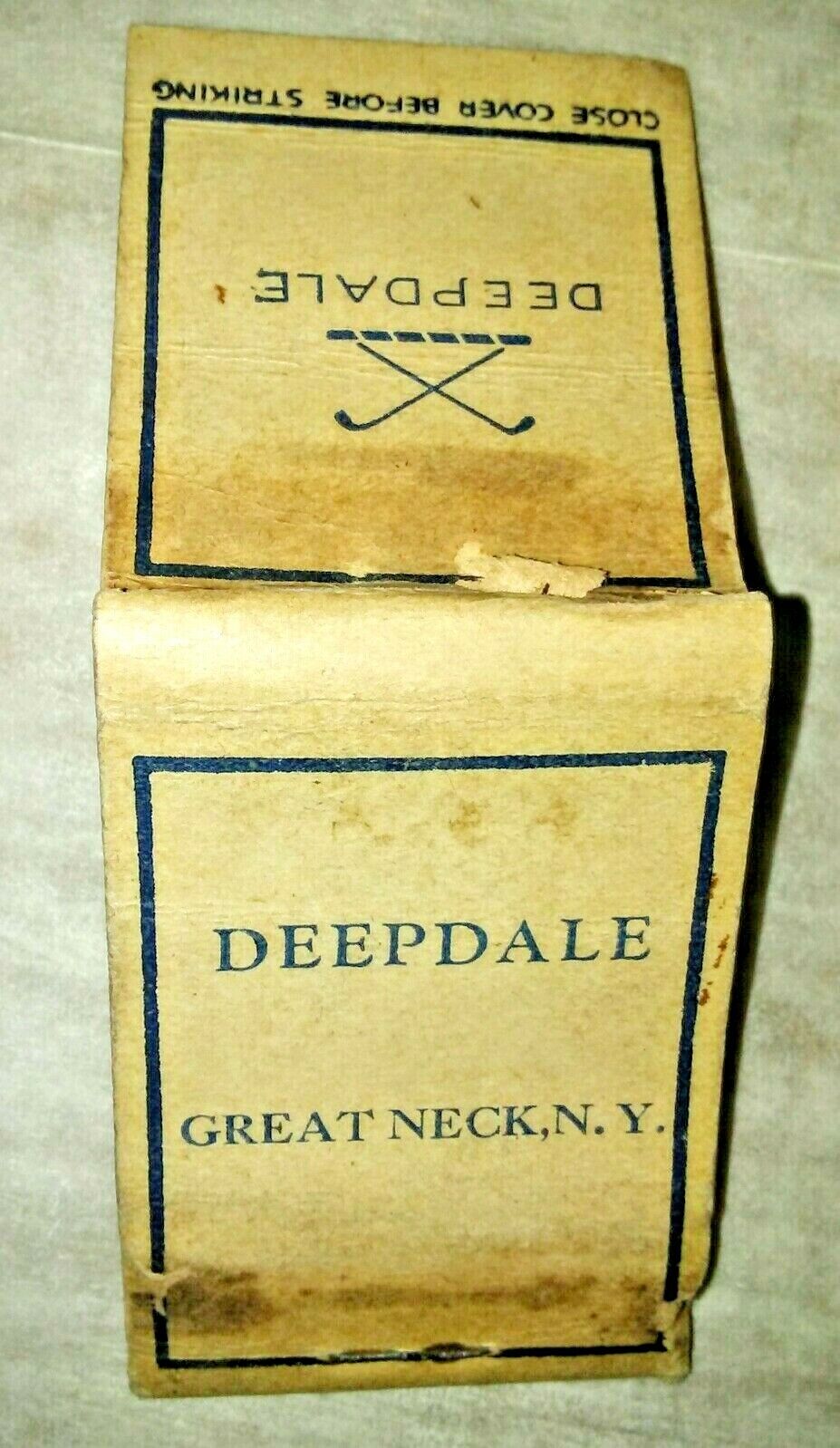 Deepdale Golf Club Great Neck New York 1924 Matchbook Cover William Vanderbilt