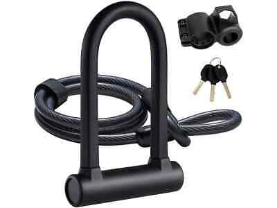 Ubullox Heavy Duty Bicycle Lock Bike U Lock, 16mm Shackle And 4ft Security Cable
