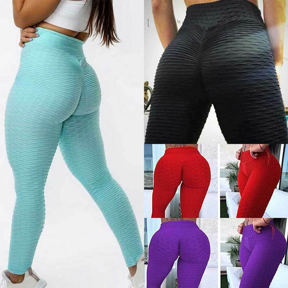 Women Ruched Anti Cellulite Butt Lift Leggings Booty Yoga Pants Gym Trousers