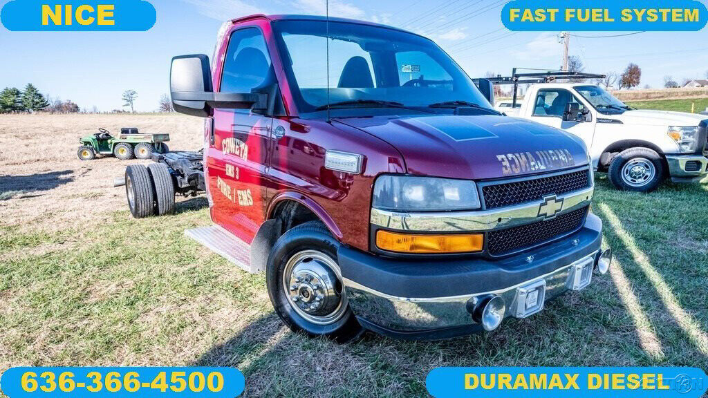 2012 Chevrolet Express 4500 Used Cab Chassis 6.6 Duramax Diesel Box Flatbed Nice