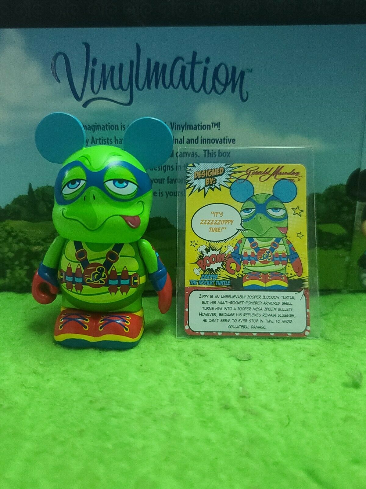 Disney Vinylmation 3" Park Set 1 Zooper Heroes With Card Turtle