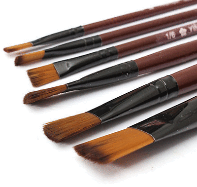 6pcs/1 Paint Brushes Set Nylon Brush For Oil Watercolor Artist Painting Art New