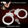 Nickel Hand Handcuffs Police Cuffs New Double Locking Hand Cuffs Steel 2 Keys