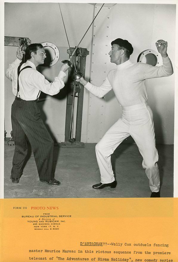 Wally Cox Fencing Maurice Marsac Adventures Of Hiram Holliday 1956 Nbc Tv Photo
