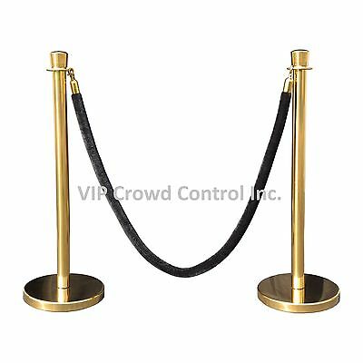 Rope Stanchion, 2 Taper Posts, Gold Polished & 1 Rope