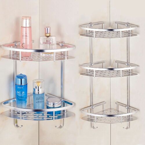 Triangular Shower Caddy Shelf Bathroom Corner Bath Rack Storage Holder Organizer