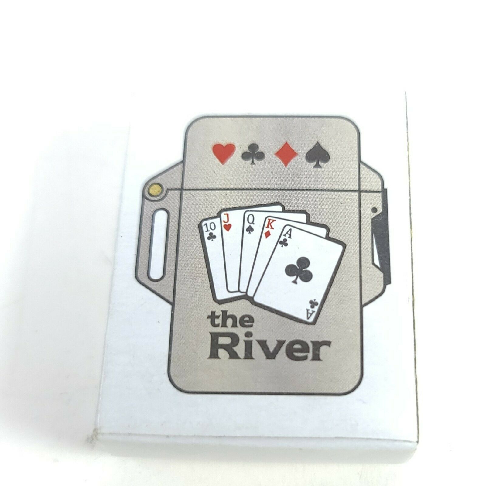 2" Metal Souvenir Lighter The River Casino  Poker Gambling Theme Cards Hold Em
