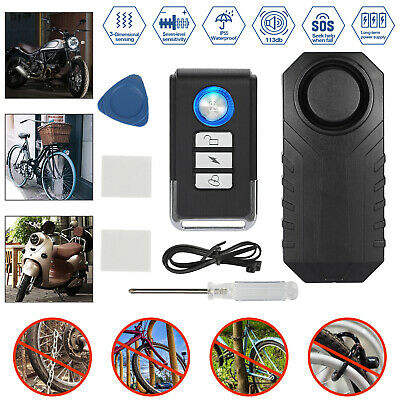 Wireless Motorcycle Bicycle Anti-theft Alarm Vibration Remote Control Waterproof