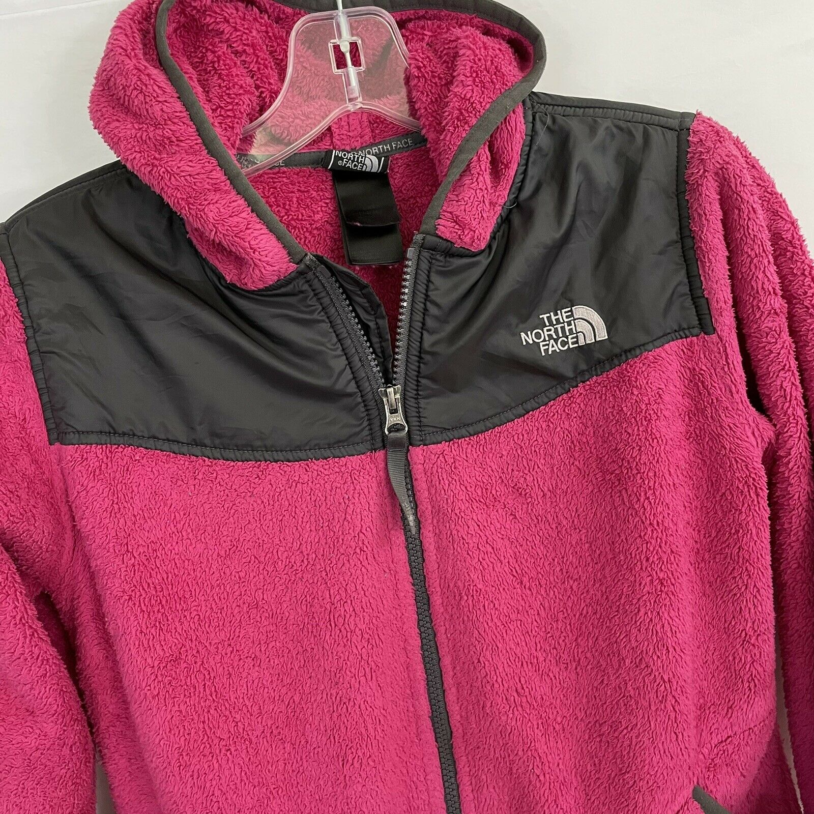 The North Face Girls Osito Fleece Jacket Pink Full Zip Xl 14/16 Soft Hood